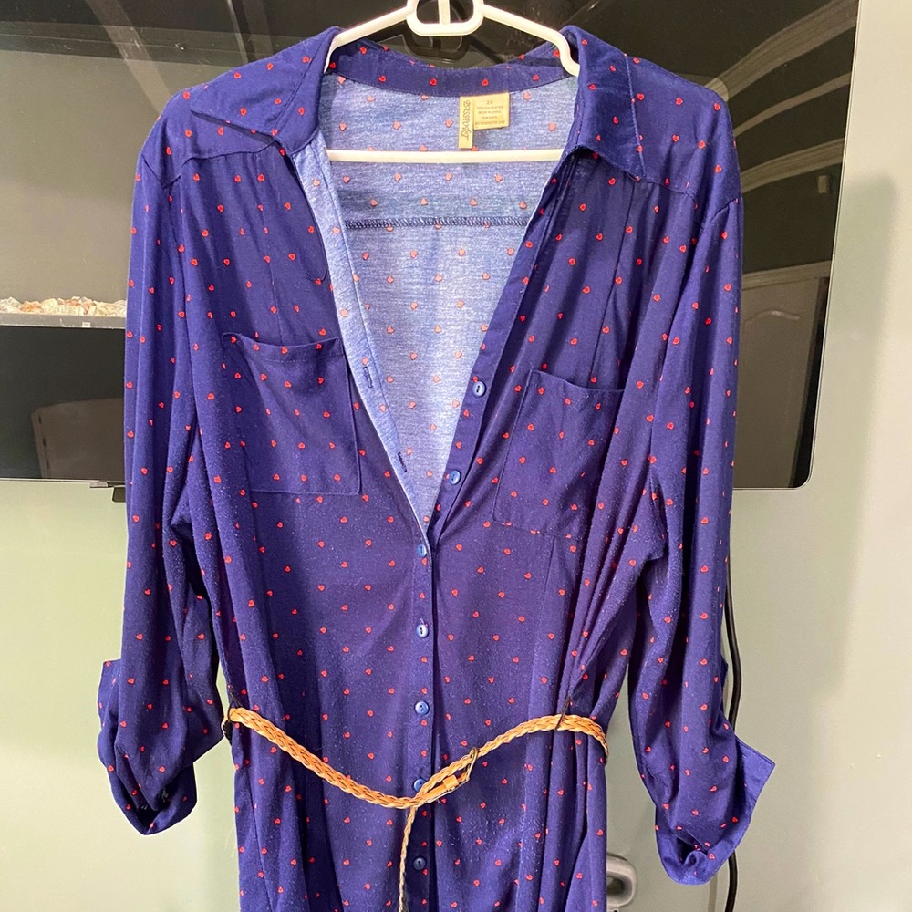 Button down Navy dress 2X